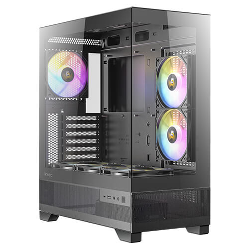 Antec CX700 ARGB - Black, Mid Tower, ATX/Micro-ATX/ITX, 270° Tempered Glass, USB-C, 3× ARGB PWM Fans, 360mm Radiator, 1Yr Wty