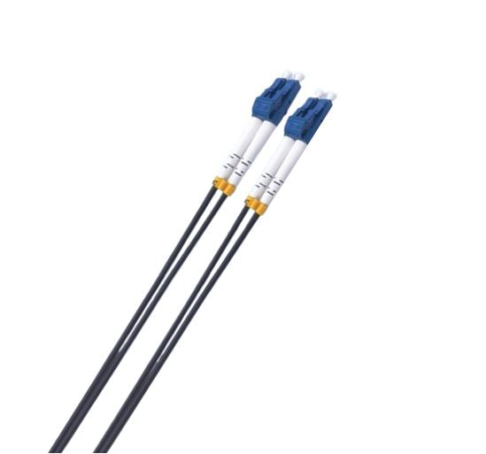 8ware 5m LC-LC OS2 Single Mode Dual-Core Fibre / Fiber Optic Cable UPC Duplex Armoured Low Smoke Zero Halogen (LSZH) Jacket Black