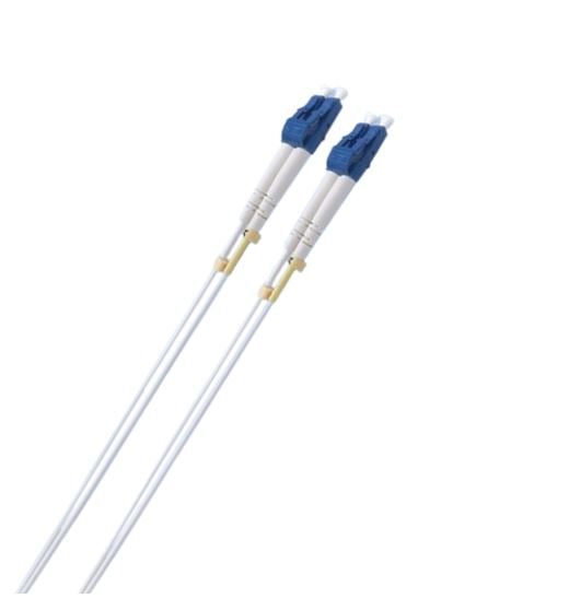 8ware 20m LC-LC OS2 Single Mode Dual-Core Fibre / Fiber Optic Cable UPC Duplex Armoured Low Smoke Zero Halogen (LSZH) Jacket White