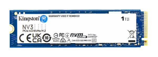 Kingston SNV3S NV3 1TB PCle 4.0x4 NVMe M.2 2280 SSD 6000/4000MB/s compaitible Notebook and SFF 5Y Limited