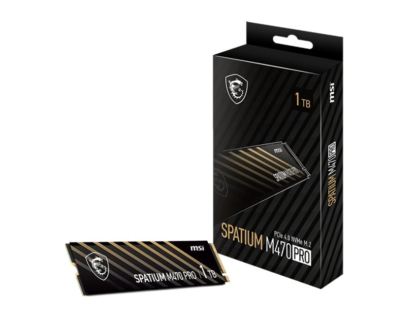 MSI SPATIUM M470 PRO PCIe 4.0 NVMe M.2 1TB SSD, Sequential Read up to 6000MB/s, Sequential Write up to 5000MB/s, 640 TBW, 5 Year Warranty FOR CC