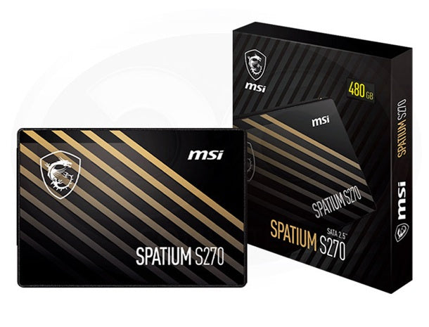 MSI SPATIUM S270 SATA 2.5' 480GB, PHISON S11, 3D NAND, SATA III 6Gbps, Sequential Read up to 500MB/s, Sequential Write up to 450MB/s, 250 TBW, 5Y WTY