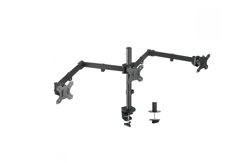 mbeat® activiva Triple-Screen Articulating Monitor Arm Ideal for a seamless triple monitor setup (13'-27'), it offers flexible positioning