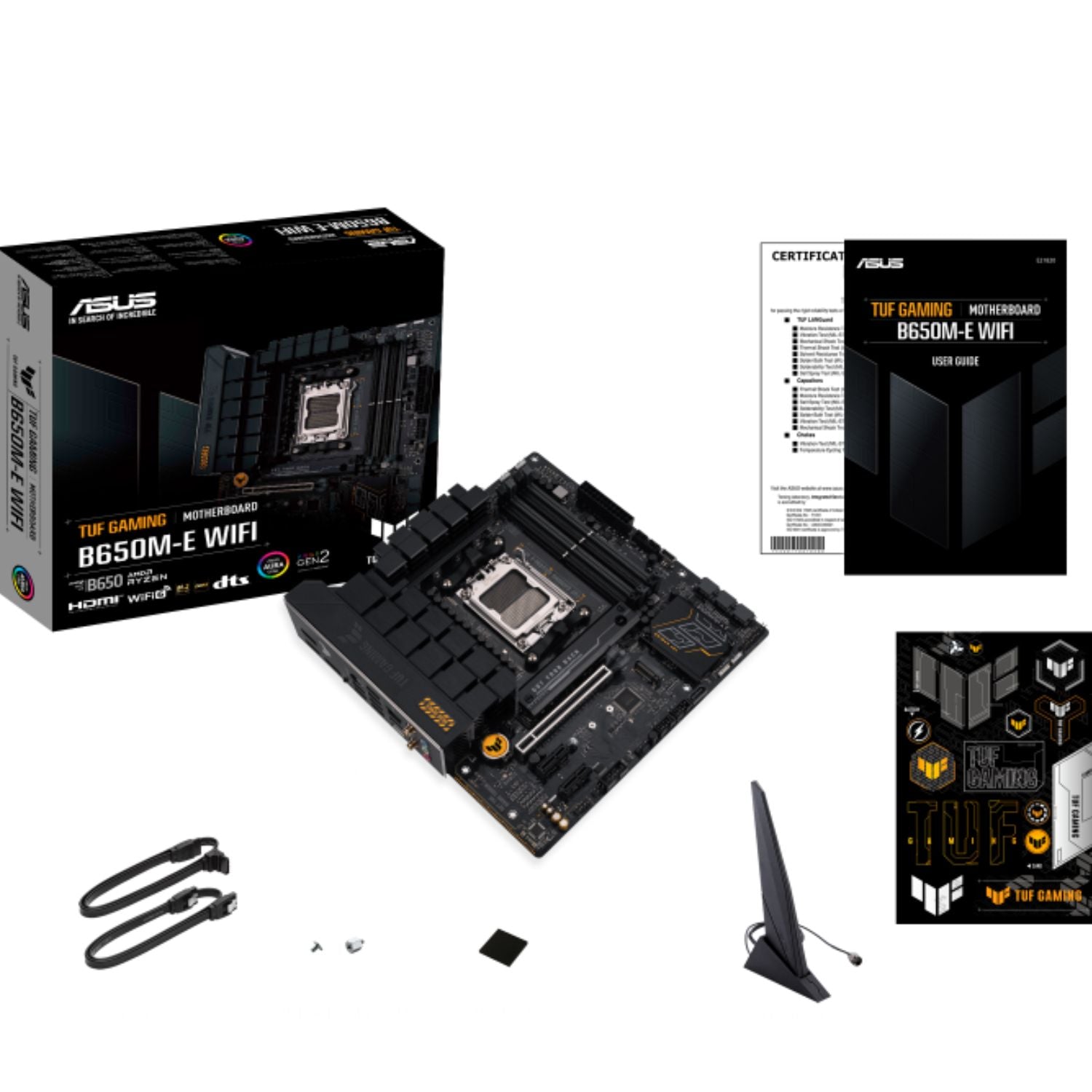 ASUS AMD B650M TUF GAMING B650M-E WIFI (AM5) Micro-ATX Motherboard 4xDDR5, 128GB, 1 x PCIe 4.0 x16, 2 x M.2 slots, 4 x SATA, Wi-Fi 6, 2.5Gb Ethernet