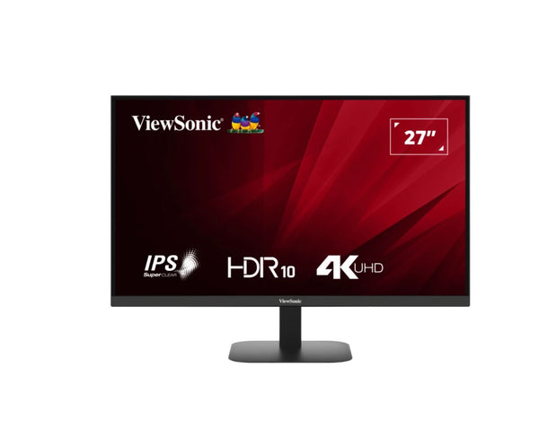 ViewSonic 27' 4K 3840 x 2160 SuperClear IPS, HDR10, 2x HDMI and DP x1, Eye Pro Tech.Seamless, VESA 75, Eco Mode, Joy Key rear, Office Monitor,3YARW