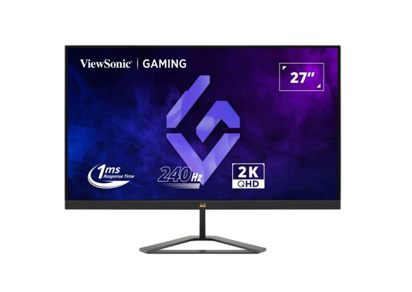 ViewSonic 27' 2K 240hz 1ms IPS, SuperClear, 2x HDMI 2.1, 1x DP 1.4, 3.5mm Audio Out. VESA 100x100. Tilt. Gaming Monitor (No Speakers), 3ARW