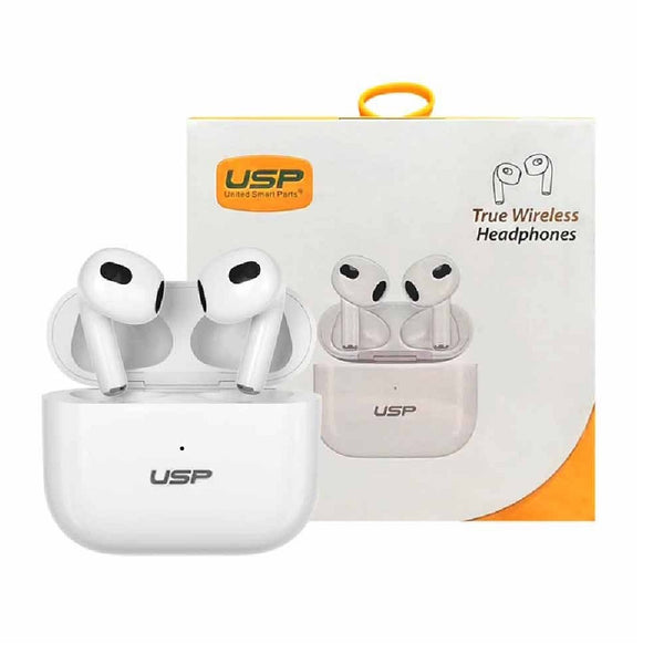 USP True Wireless Buds White BT241 - Smart Touch Controls, Noise Isolation, Ergonomic Fit, Bluetooth v5.0, 240 mAh,2 Years Warranty