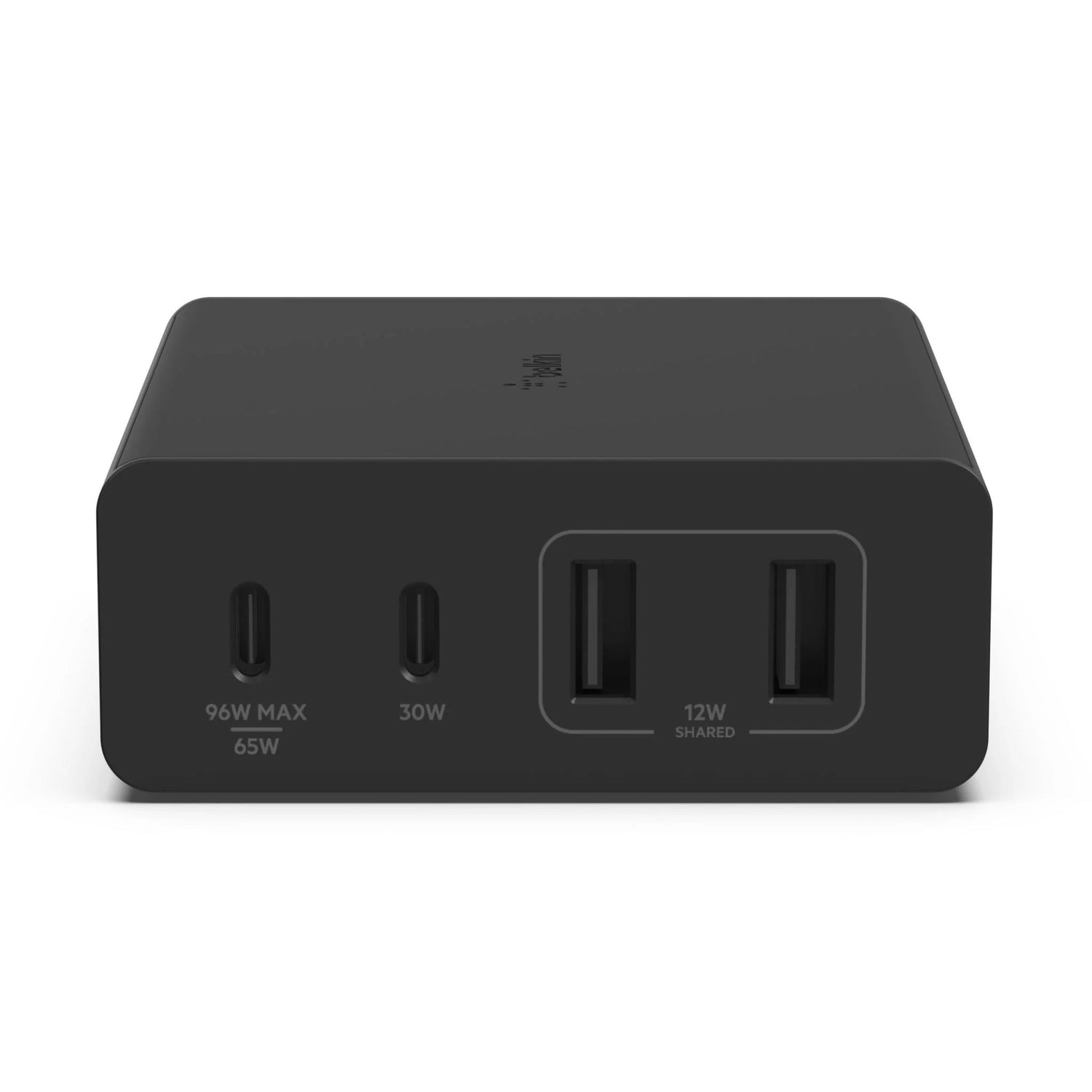 Belkin BoostCharge Pro 108W USB-C (PD 3.0) 4-Port GaN Wall Charger - Black (WCH010auBK), 2xUSB-C, 2xUSB-A, 2M Power Cord, 2 Years Warranty
