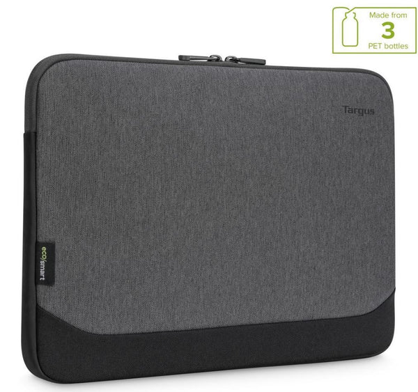Targus 13-14' Cypress EcoSmart Sleeve Bag for Laptop Notebook Tablet - Fits 13' 13.3' 14', Made with 3 Recycled Water Bottles - Grey