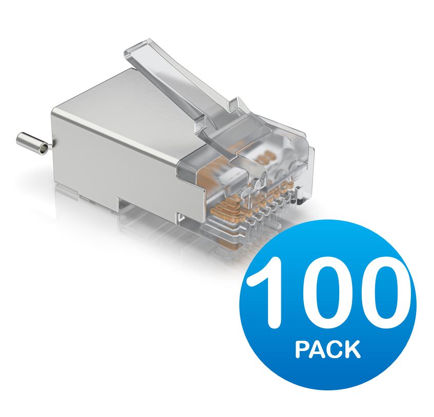 Ubiquiti UISP Surge Protection Connector SHD, 100 Pack, Sheilded Cable RJ45 Connector, Replaces TC-Con