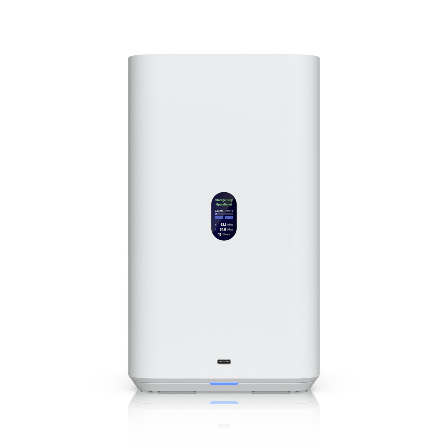 Ubiquiti UNAS 2, White, UniFi Network Attached Storage (2) 3.5' HDD Bays, 2.5 GbE Networking, USB-C Connectivity, Included PoE++ Adapter, Compact Foot