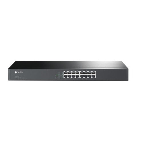 TP-Link TL-SF1016 16-port 10/100M Switch, 16 10/100M RJ45 ports, 1U 19-inch rack-mountable steel case