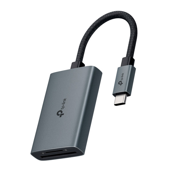 TP-Link UA440C USB 3.0 Type-C to SD & microSD 3.0 Card Reader, support SD, SDHC, SDXC, microSD, microSDHC, microSDXC cards up to 2TB.