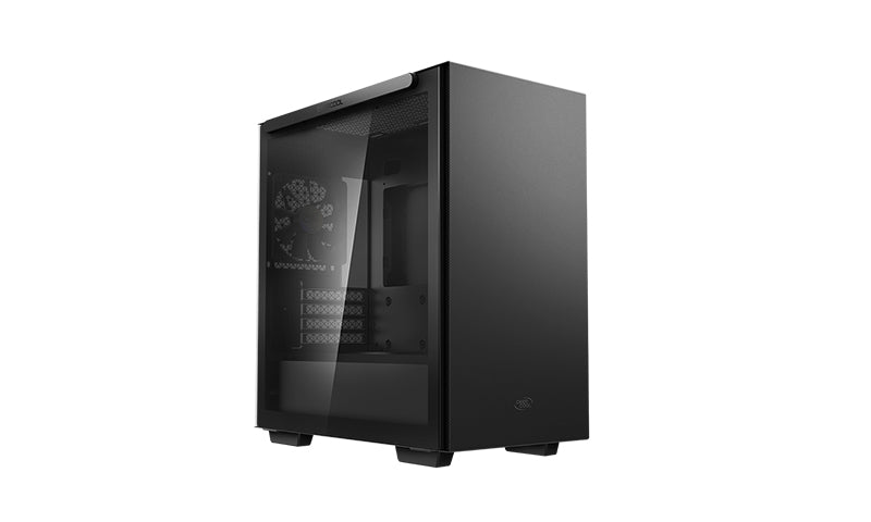 Deepcool MACUBE 110 Black Minimalistic Micro-ATX Case, Magnetic Tempered Glass Panel