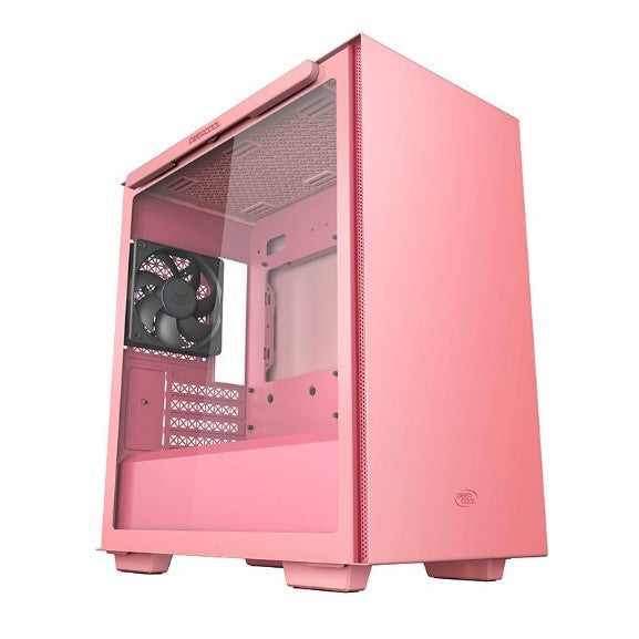 Deepcool MACUBE 110 Pink Minimalistic Micro-ATX Case, Magnetic Tempered Glass Panel