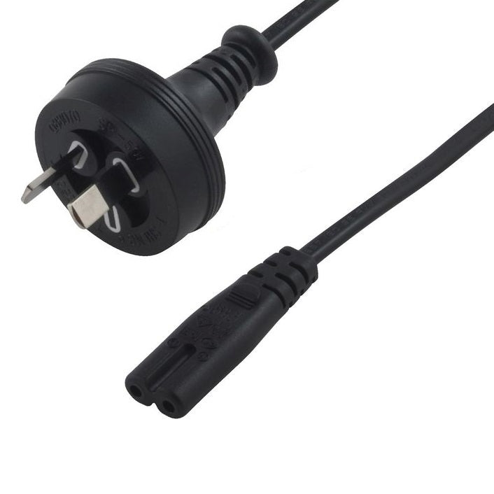 8Ware 2 Pin Core Power Cable 2m AU Plug 240v to IEC C7