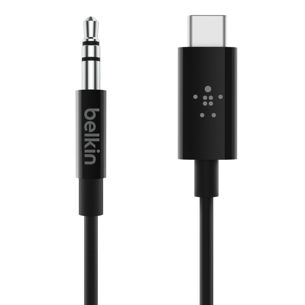 Belkin RockStar 3.5mm Audio Cable with USB-C Connector (1.8M) - Black(F7U079bt06-BLK),Superior Audio,Single Cable Solution,high-quality sound